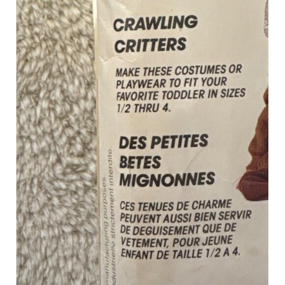 McCalls Crawling Critters Pattern Baby Costumes P245 Size 2 Toddler Halloween - Picture 6 of 7